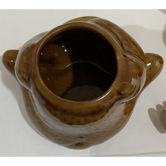 Vintage Ceramic Brown Teddy Bear Honey Pot Jar Made in Taiwan W/Dipstick - Picture 8 of 10